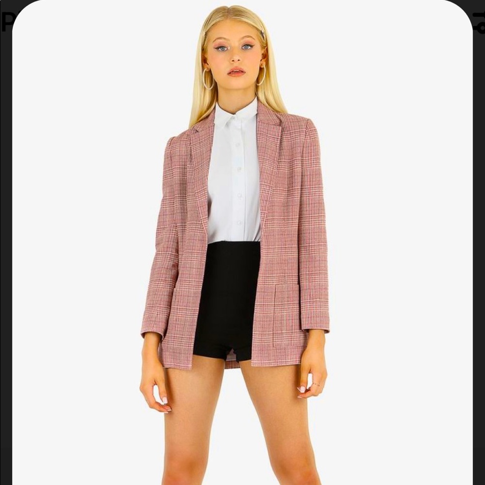 Headmaster Plaid Pink Blazer